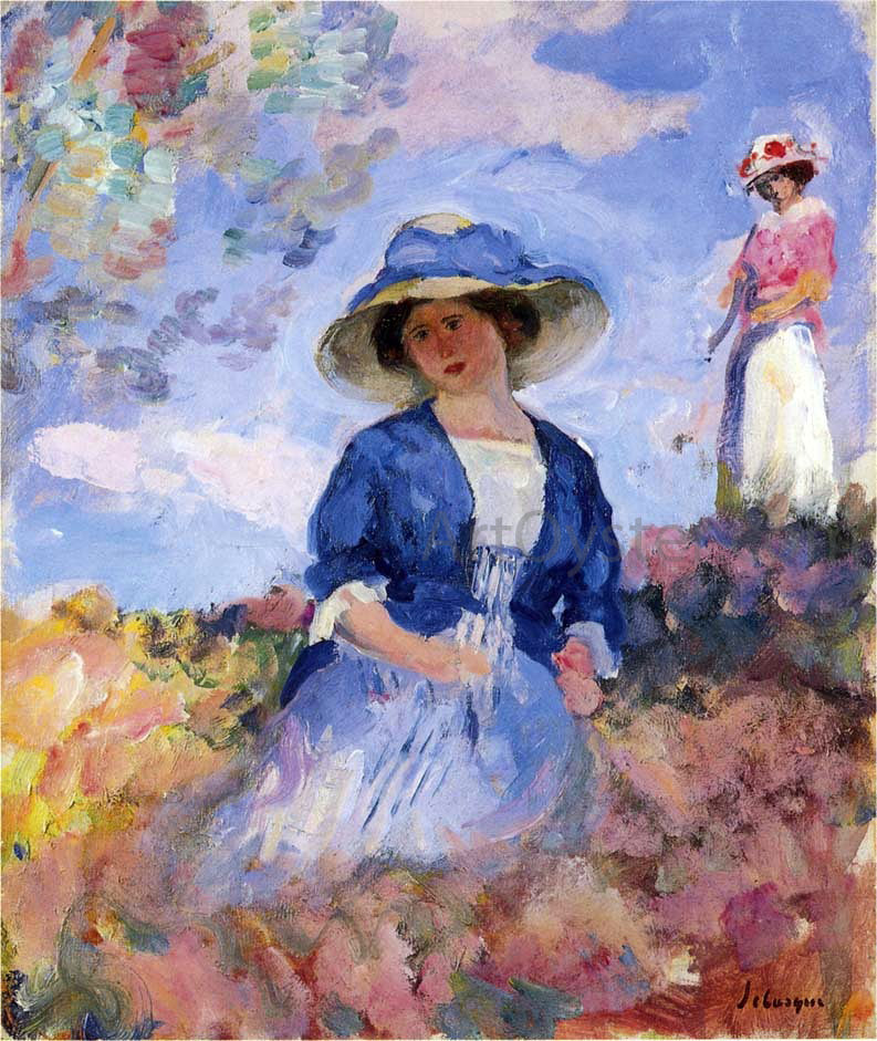Henri Lebasque Two Young Women in the Field - Hand Painted Oil Painting