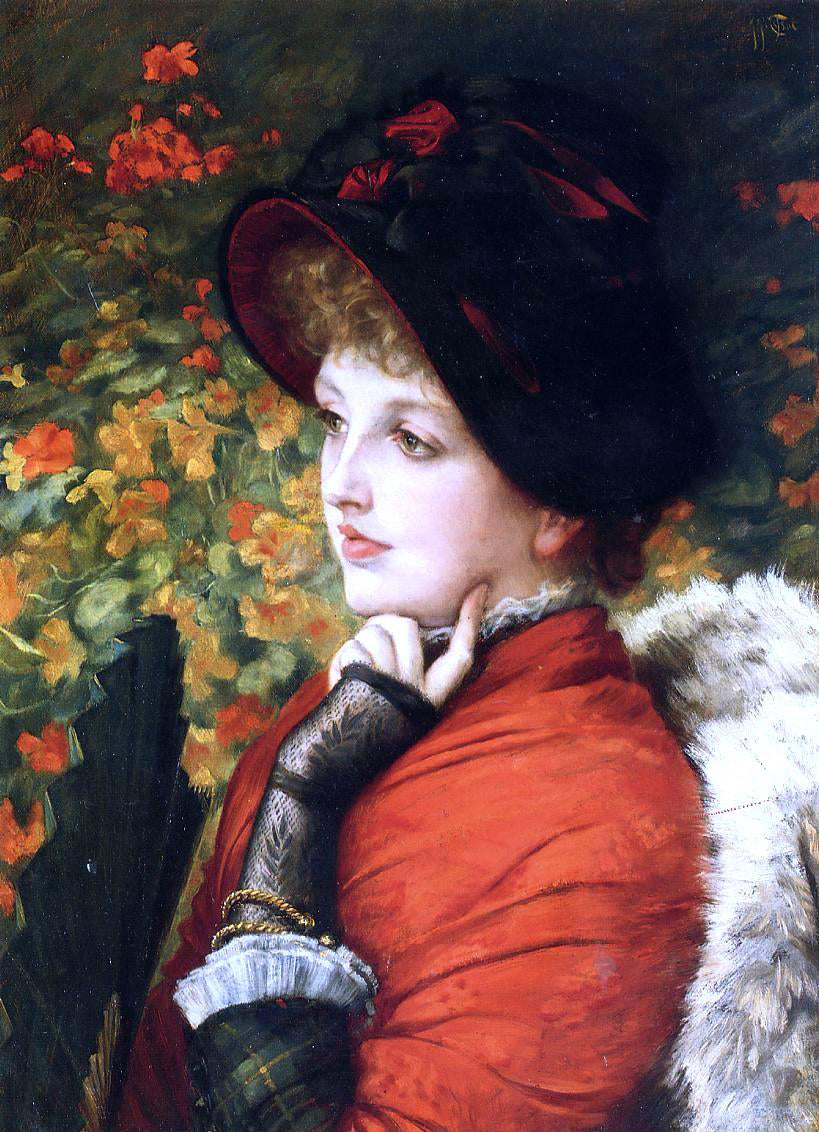 James Tissot Type of Beauty (also known as Kathleen Newton) - Hand Painted Oil Painting