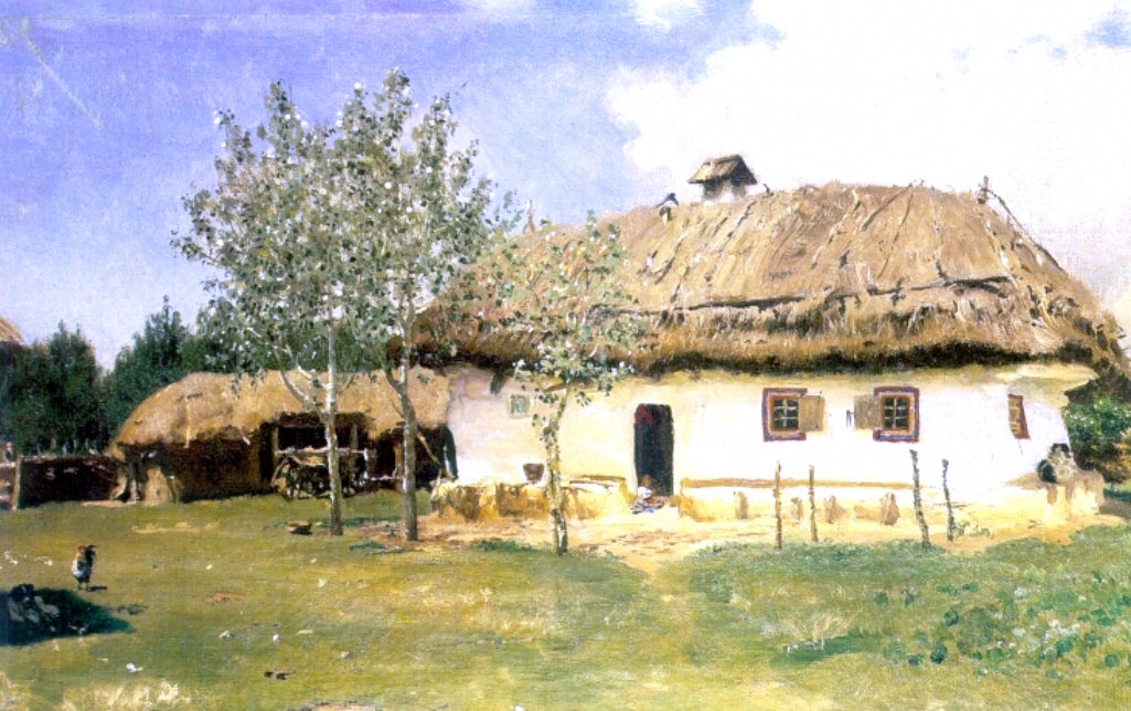 Ilia Efimovich Repin A Ukrainian Peasant House - Hand Painted Oil Painting
