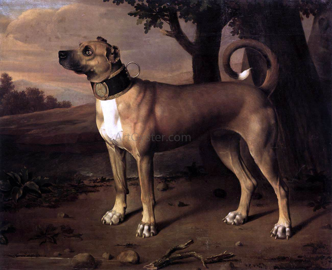Johann Christof Merck Ulmer Dogge - Hand Painted Oil Painting