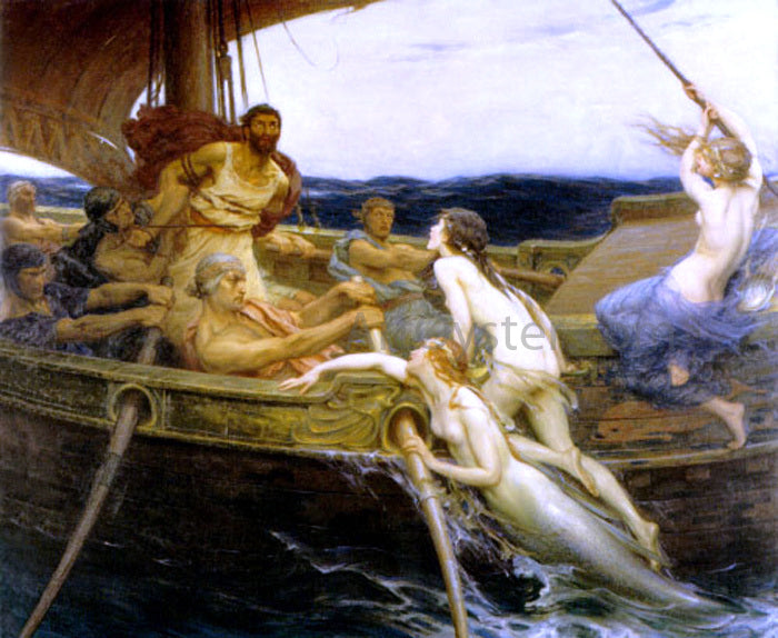 Herbert James Draper Ulysses and the Sirens - Hand Painted Oil Painting