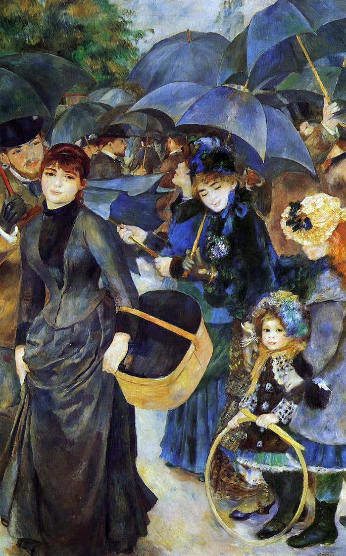  Pierre Auguste Renoir An Umbrella Scene - Hand Painted Oil Painting