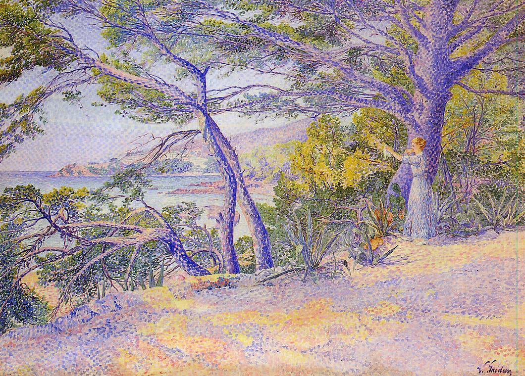 Louis Gaidan Under the Pines at Carqueiranne - Hand Painted Oil Painting