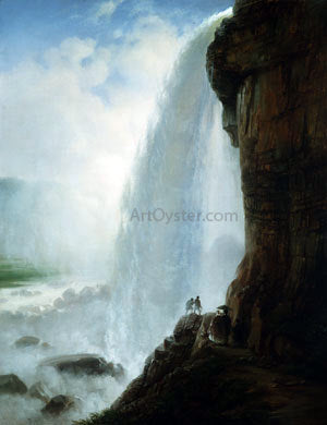 Ferdinand Richardt Underneath Niagara Falls - Hand Painted Oil Painting