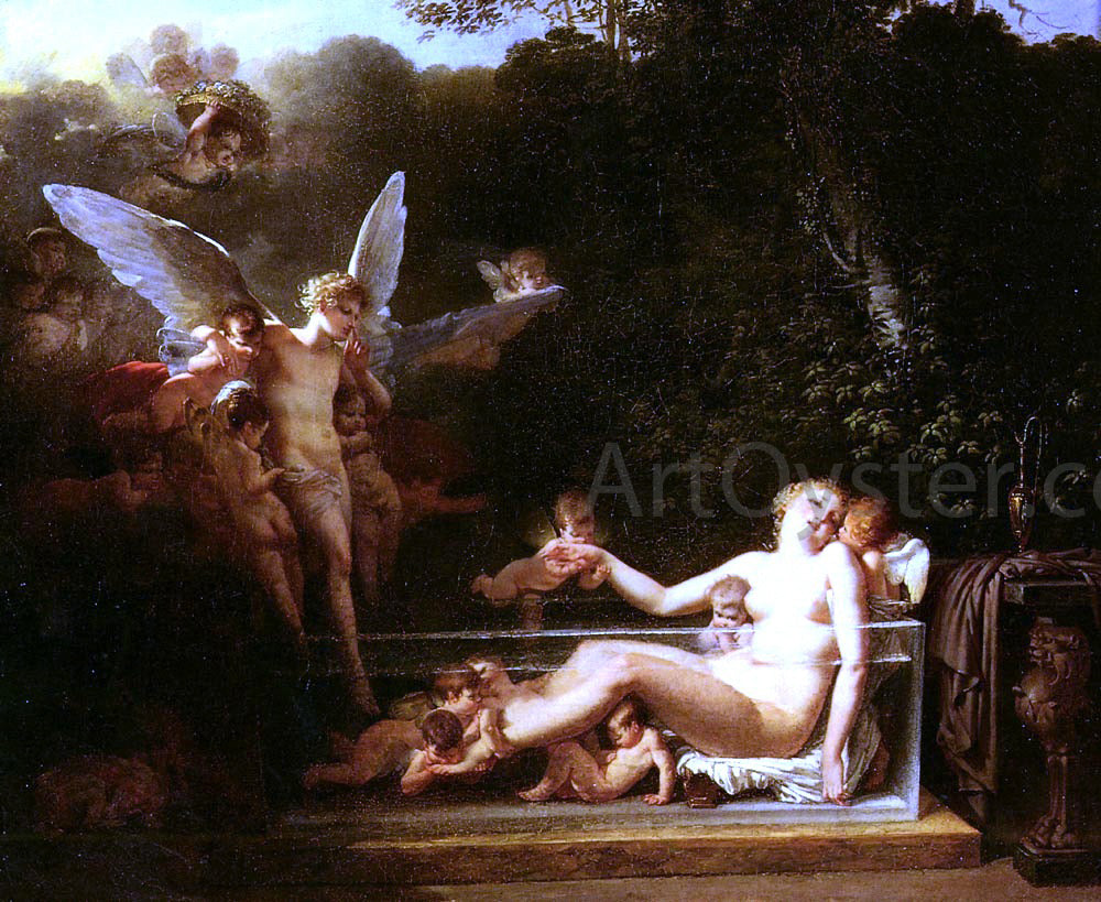 Jean-Baptiste Mallet Une Nymphe Au Bain, Environnee D'Amours - Hand Painted Oil Painting