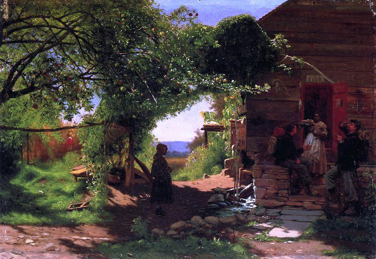Eastman Johnson Union Soldiers Accepting a Drink - Hand Painted Oil Painting