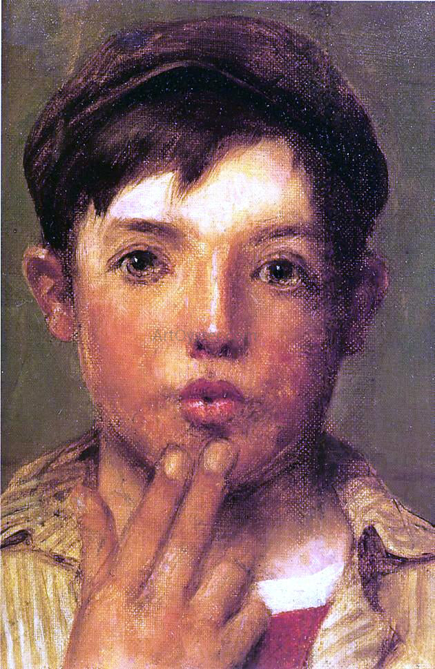 John George Brown Urchin Head of Boy - Hand Painted Oil Painting