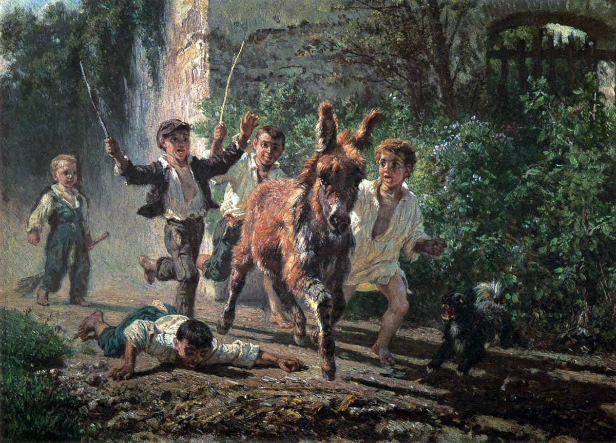 Filippo Palizzi Urchins - Hand Painted Oil Painting