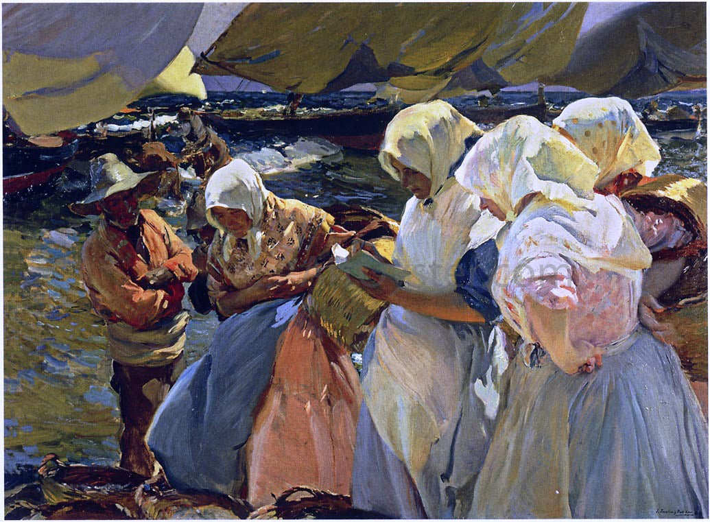 Joaquin Sorolla Y Bastida Valencian Fisherwomen - Hand Painted Oil Painting