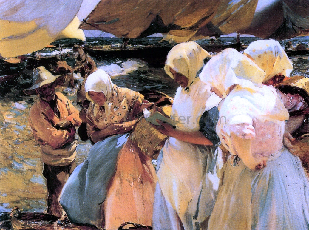 Joaquin Sorolla Y Bastida Valencian Fishwives - Hand Painted Oil Painting