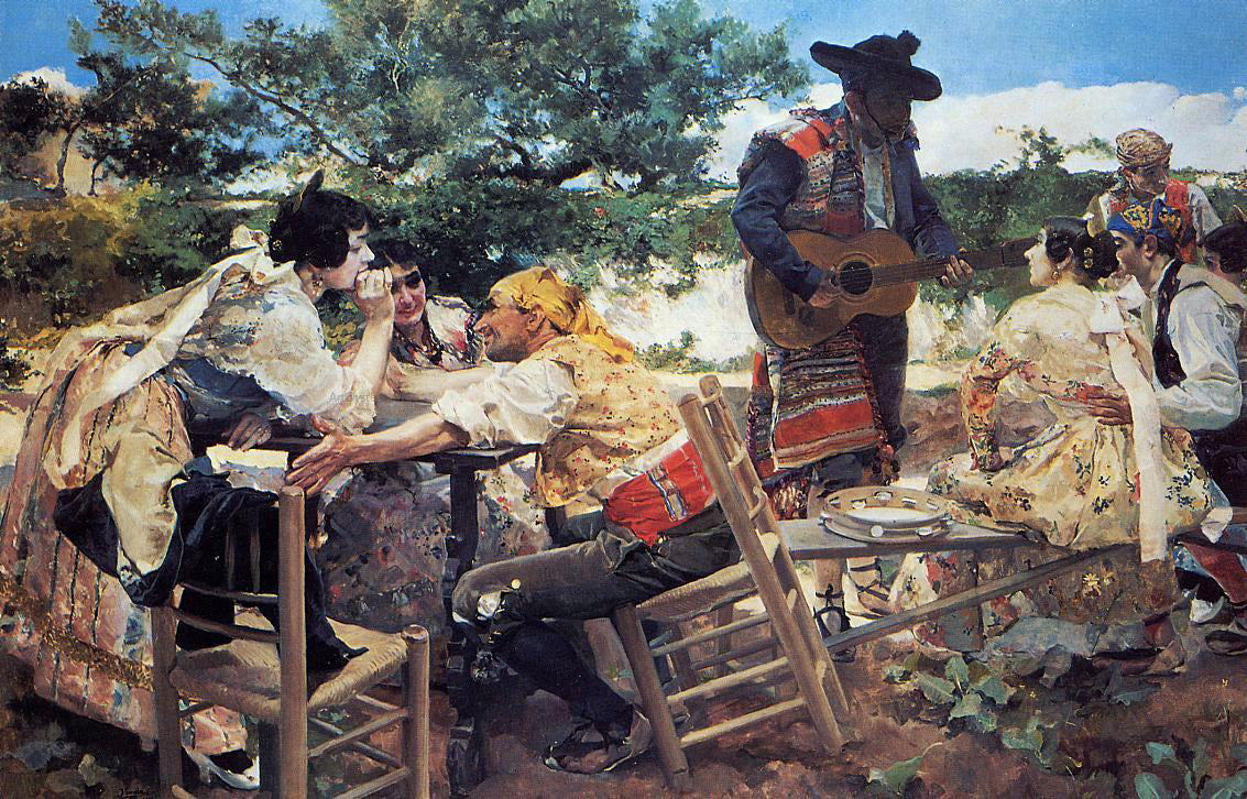 Joaquin Sorolla Y Bastida Valencian Scene - Hand Painted Oil Painting