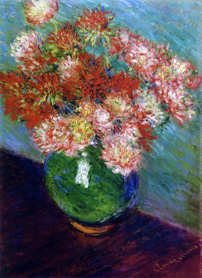 Claude Oscar Monet Vase of Chrysanthemums - Hand Painted Oil Painting