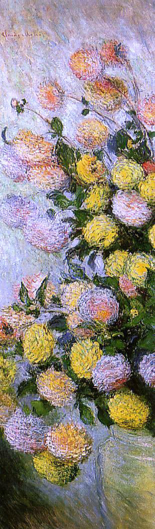 Claude Oscar Monet Vase of Dahlias - Hand Painted Oil Painting