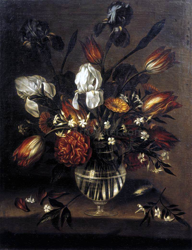 Antonio Ponce Vase of Flowers - Hand Painted Oil Painting