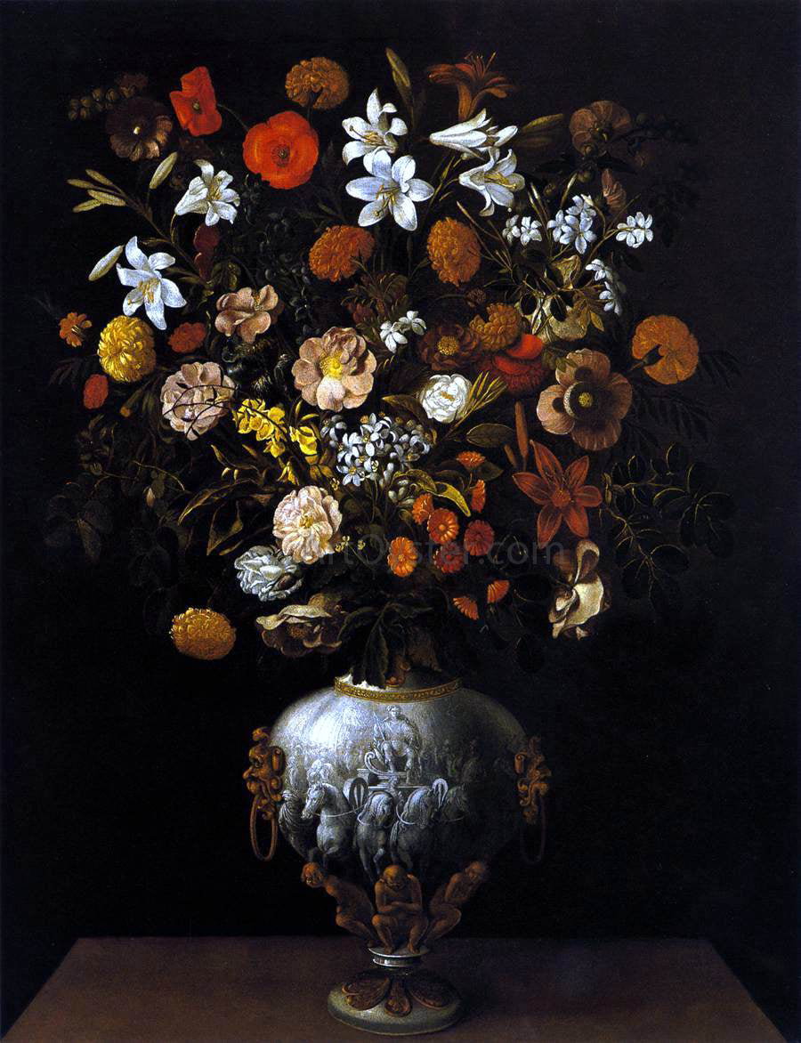 Tomas Hiepes Vase of Flowers - Hand Painted Oil Painting