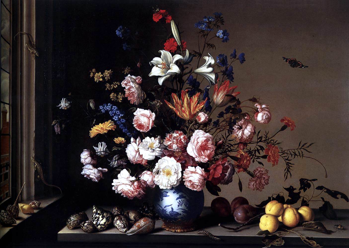 Balthasar Van der Ast Vase of Flowers by a Window - Hand Painted Oil Painting