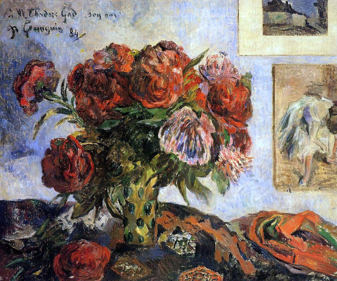 Paul Gauguin Vase of Peonies - Hand Painted Oil Painting