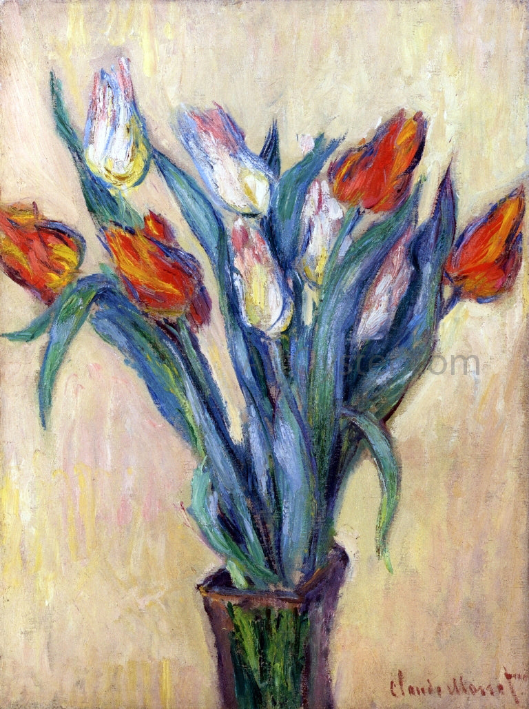 Claude Oscar Monet Vase of Tulips - Hand Painted Oil Painting