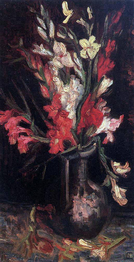 Vincent Van Gogh Vase with Red Gladioli - Hand Painted Oil Painting