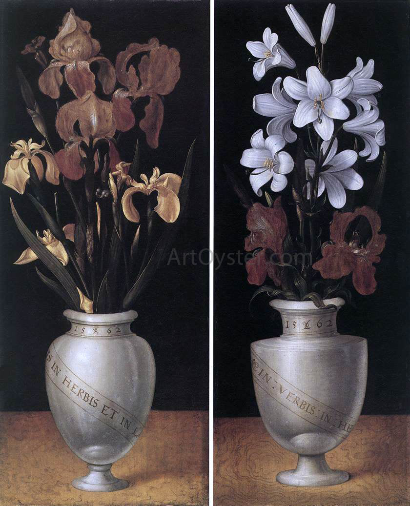 The Younger Ludger Tom Ring Vases of Flowers - Hand Painted Oil Painting