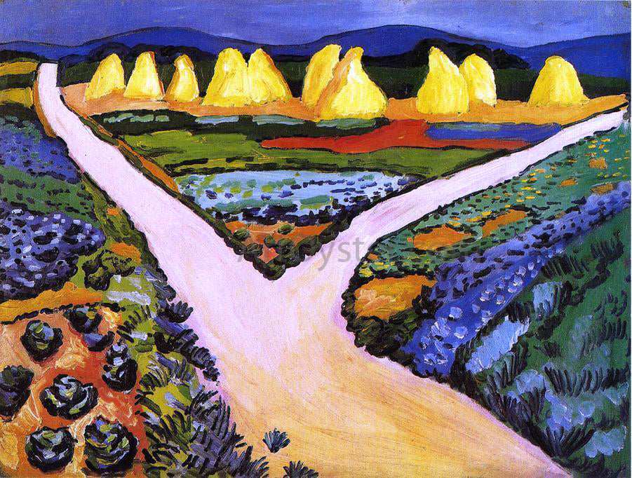  August Macke Vegetable Fields - Hand Painted Oil Painting