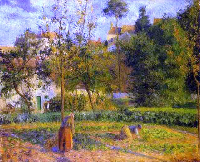 Camille Pissarro Vegetable Garden at l'Hermitage near Pontoise - Hand Painted Oil Painting