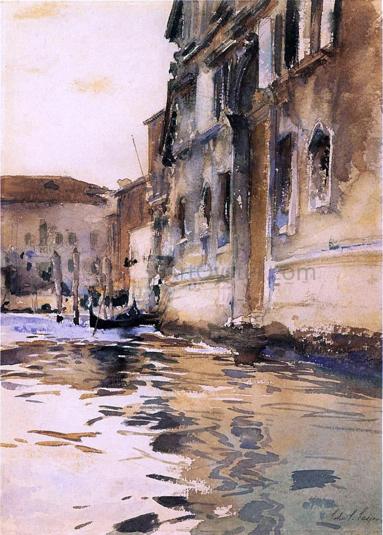 John Singer Sargent A Venetian Canal, Palazzo Corner - Hand Painted Oil Painting