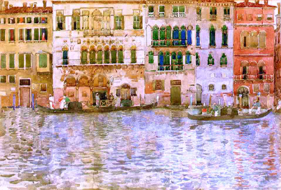 Maurice Prendergast Venetian Palaces on The Grand Canal - Hand Painted Oil Painting