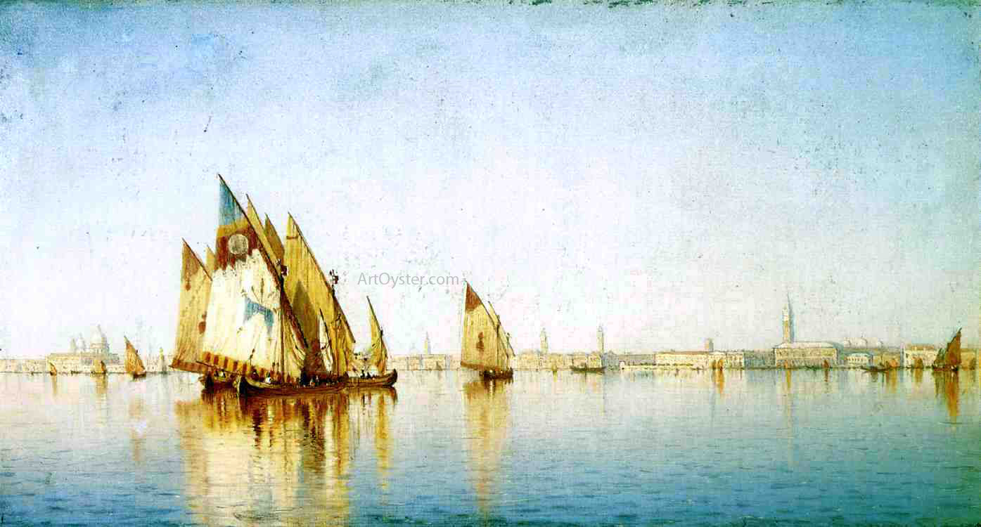 Sanford Robinson Gifford Venetian Sails, a Study - Hand Painted Oil Painting