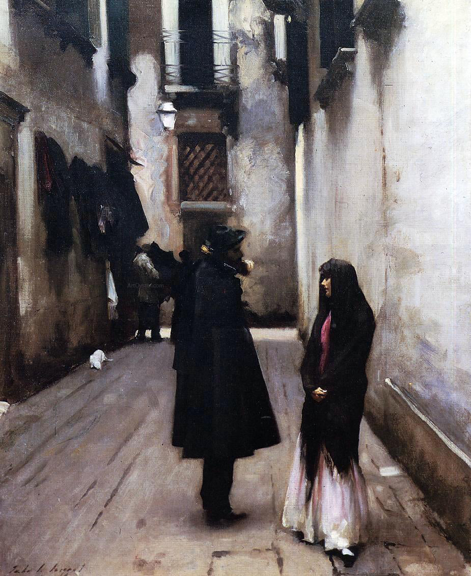 John Singer Sargent Venetian Street - Hand Painted Oil Painting