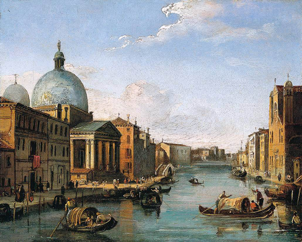 Giovanni Migliara Venetian View - Hand Painted Oil Painting