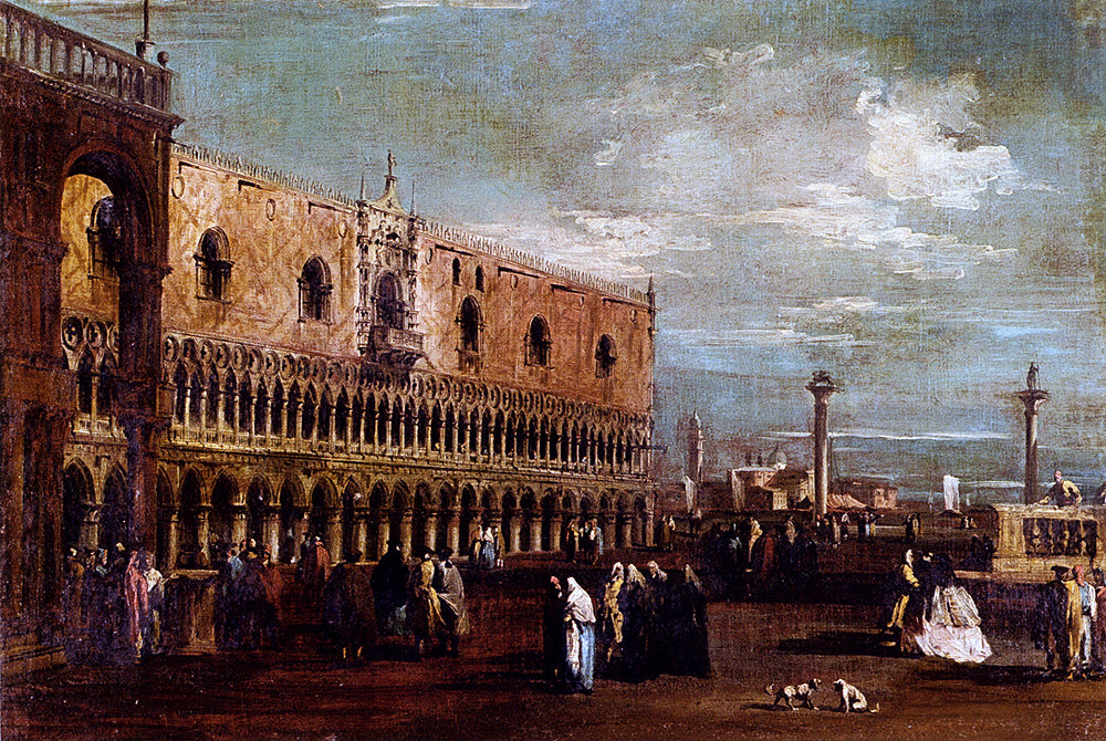 Francesco Guardi Venice, A View Of The Piazzetta Looking South With The Palazzo Ducale - Hand Painted Oil Painting