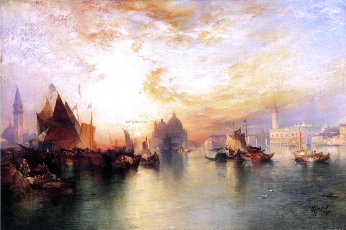 Thomas Moran Venice, from near San Giorgio - Hand Painted Oil Painting