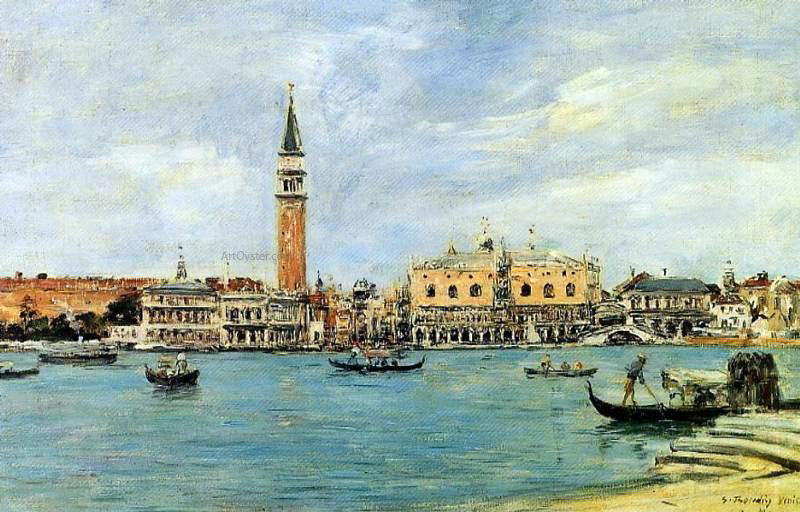 Harrison Bird Brown Venice, the Campanile, the Ducal Palace and the Piazetta, View from San Giorgio - Hand Painted Oil Painting