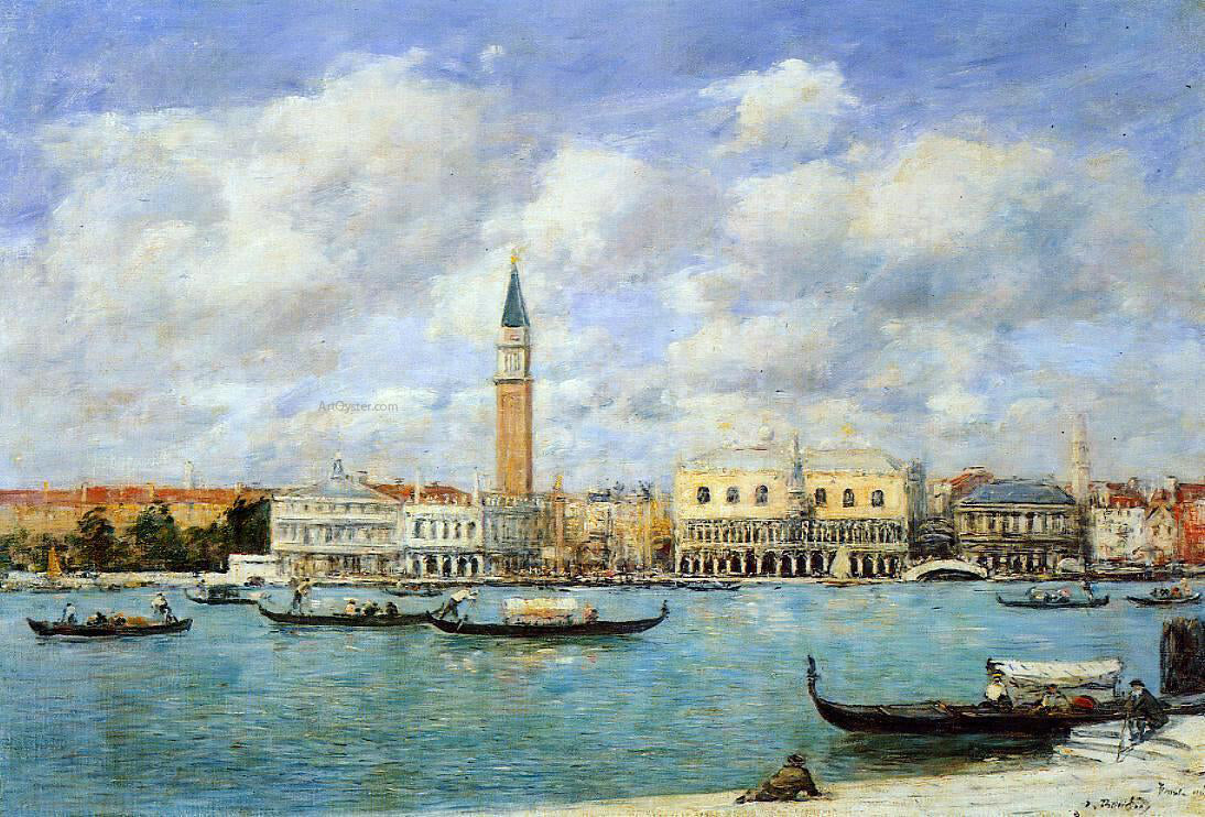  Eugene-Louis Boudin At Venice, the Campanile, View of Canal San Marco from San Giorgio - Hand Painted Oil Painting
