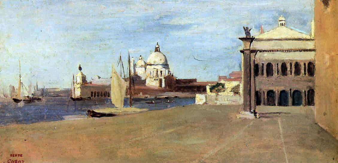 Jean-Baptiste-Camille Corot Venice, the Grand Canal, View from the Esclavons Quay - Hand Painted Oil Painting