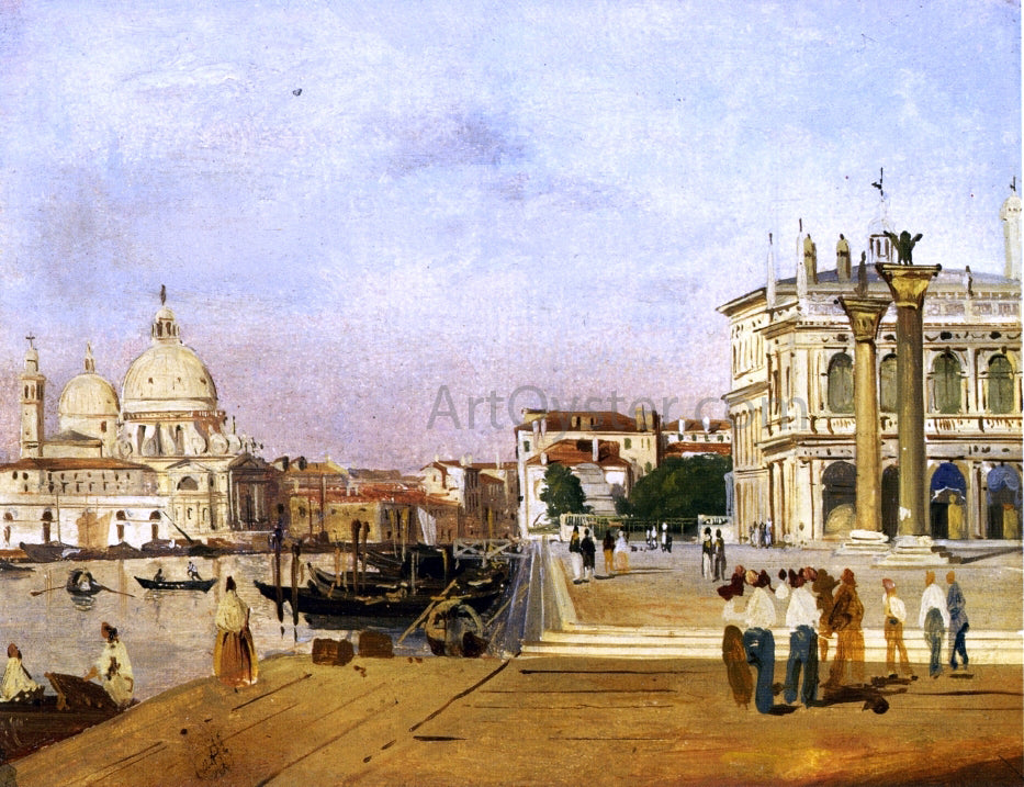 Ippolito Caffi Venice, the Molo Towards Ovest - Hand Painted Oil Painting
