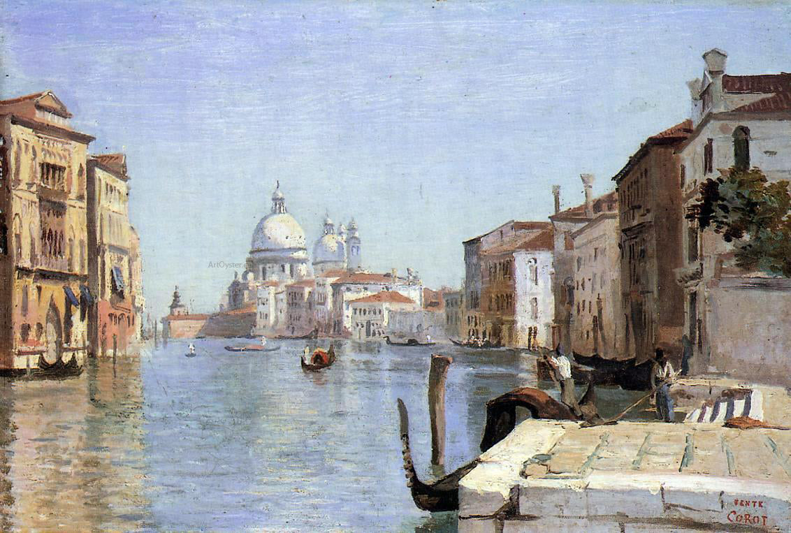  Jean-Baptiste-Camille Corot Venice - View of Campo della Carita from the Dome of the Salute - Hand Painted Oil Painting