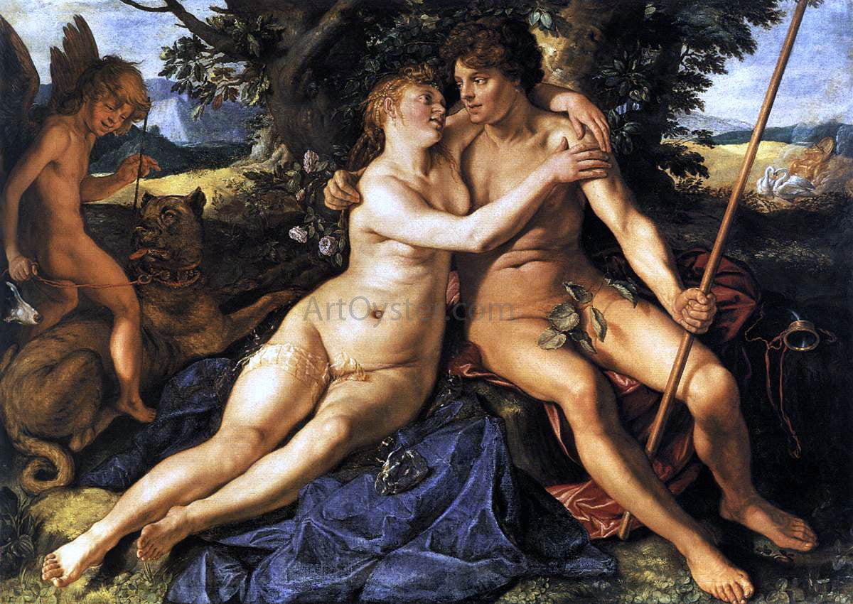 Hendrick Goltzius Venus and Adonis - Hand Painted Oil Painting