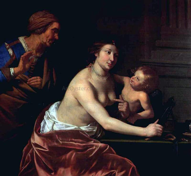 Jan Van Bijlert Venus and Amor and an Old Woman - Hand Painted Oil Painting