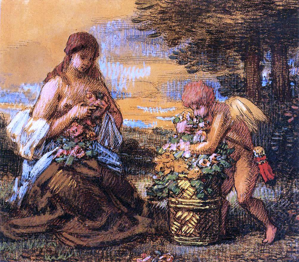 William Etty Venus and Cupid - Hand Painted Oil Painting