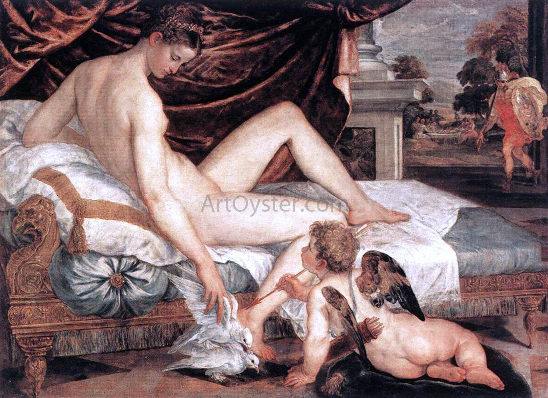 Lambert Sustris Venus and Cupid - Hand Painted Oil Painting
