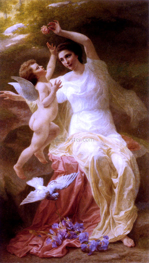 Theophile Blanchard Venus and Cupid - Hand Painted Oil Painting