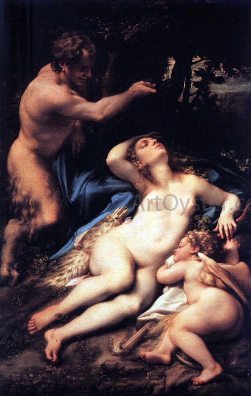 Correggio Venus and Cupid with a Satyr - Hand Painted Oil Painting