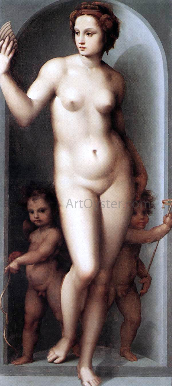 Andrea del Brescianino Venus and Two Cupids - Hand Painted Oil Painting