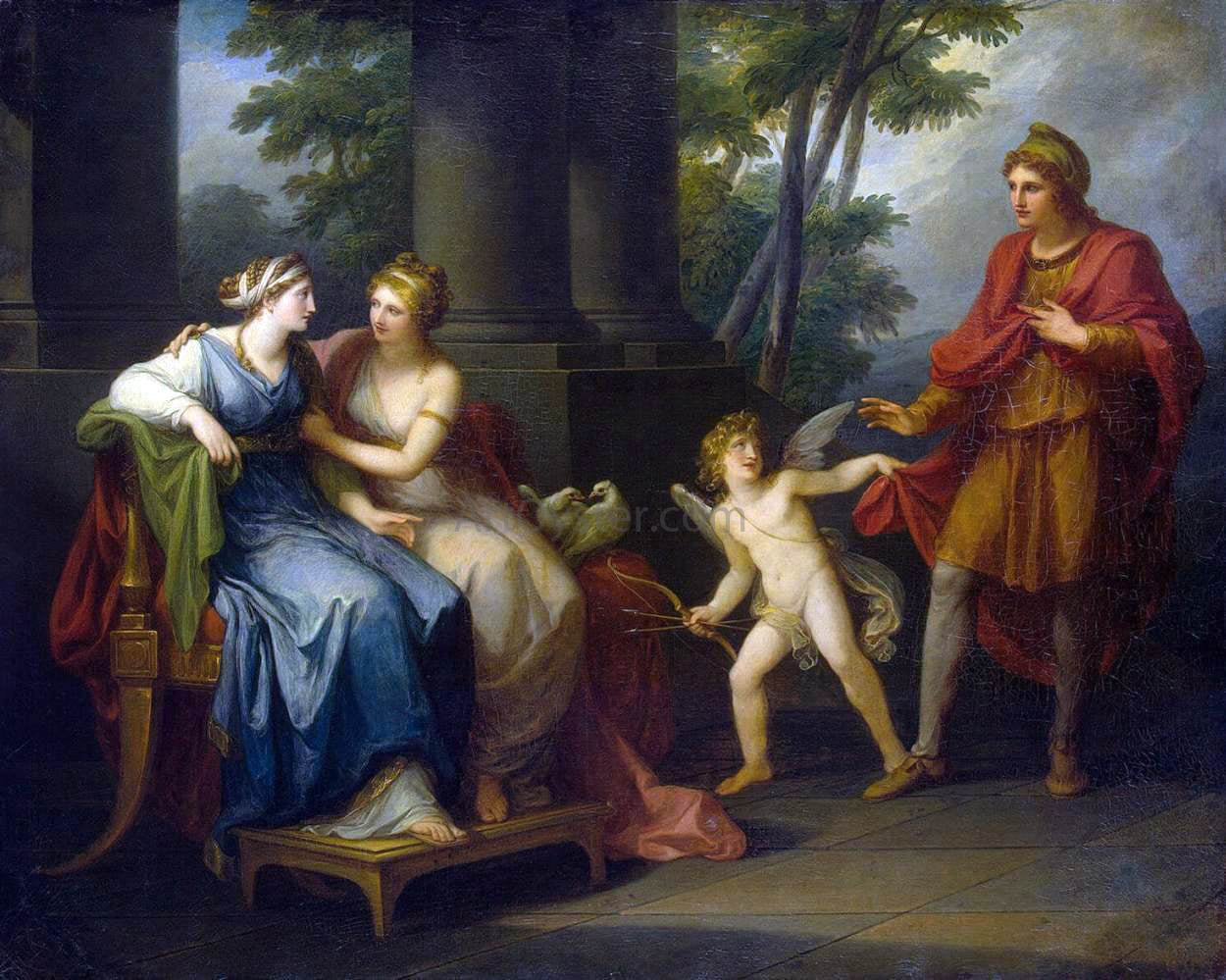Angelica Kauffmann Venus Induces Helen to Fall in Love with Paris - Hand Painted Oil Painting