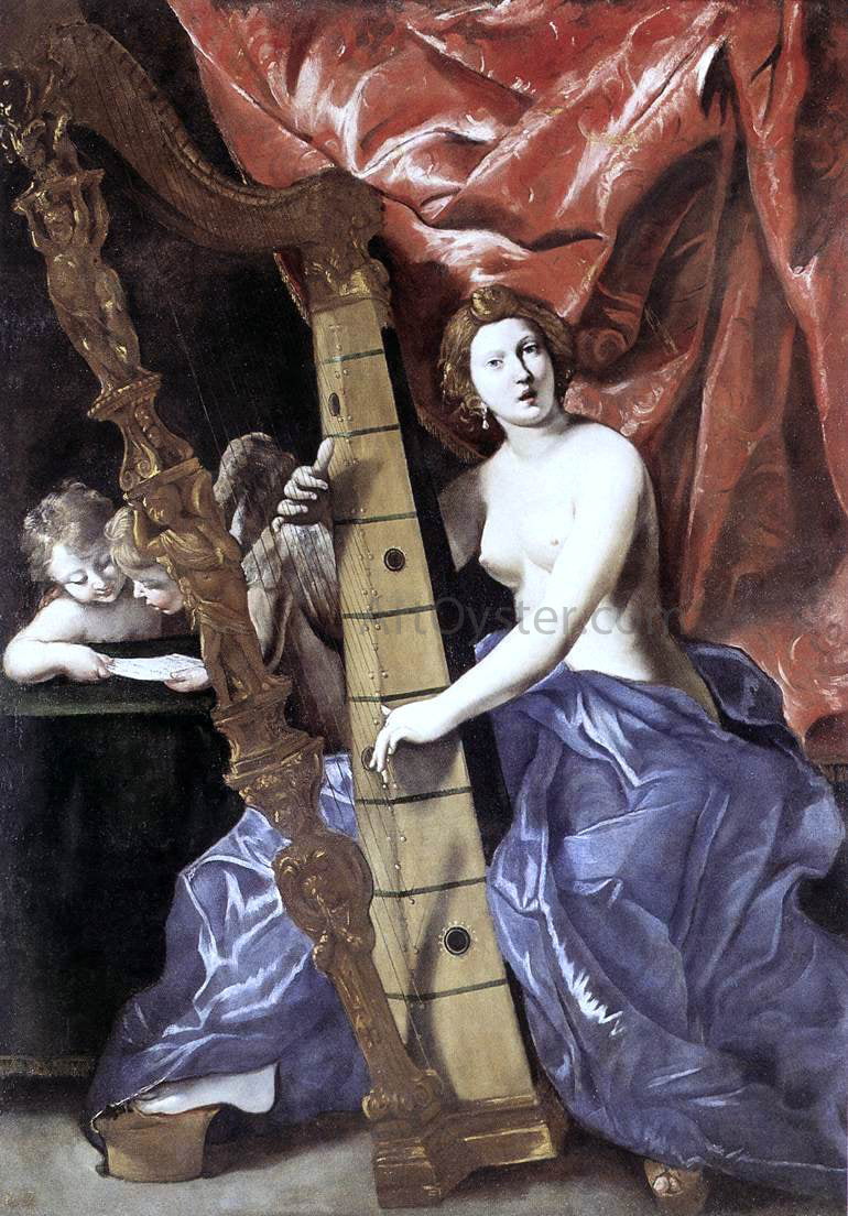 Giovanni Lanfranco Venus Playing the Harp (Allegory of Music) - Hand Painted Oil Painting