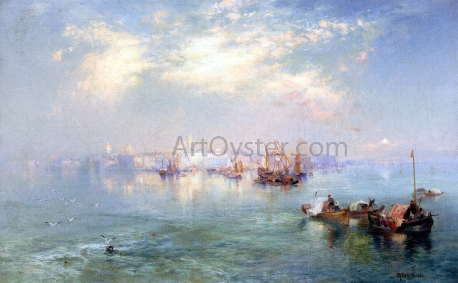 Thomas Moran Vera Cruz Harbor, Mexico - Hand Painted Oil Painting