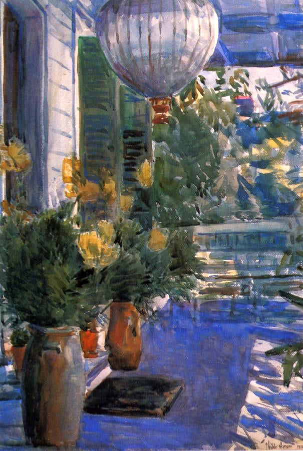 Frederick Childe Hassam Veranda of the Old House - Hand Painted Oil Painting