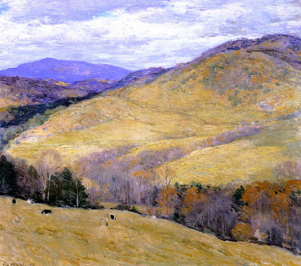  Willard Leroy Metcalf Vermont Hills, November - Hand Painted Oil Painting